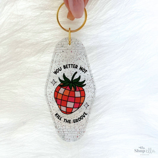 Disco Strawberry Keychain