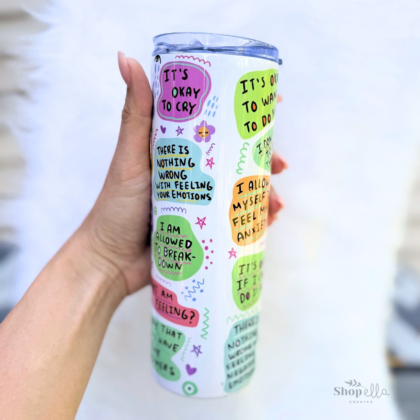 Our 20oz skinny tumbler "my mental breakdown cup" affirmations