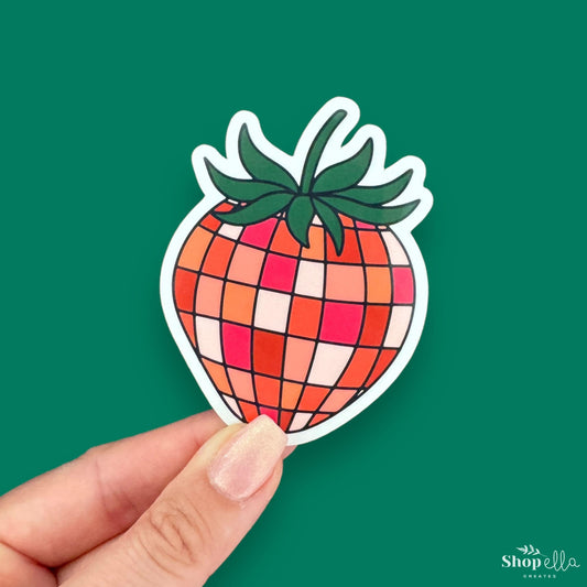 disco strawberry sticker